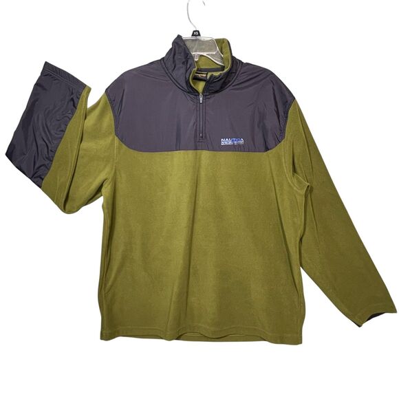 Nautica Competition Pullover Mens XL Green Black Fleece 1/4 Zip Jacket Outdoors - Picture 11 of 12